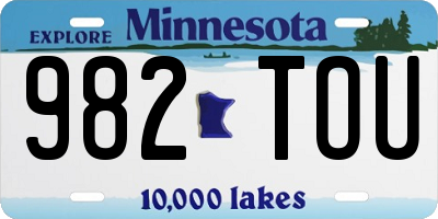 MN license plate 982TOU