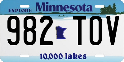 MN license plate 982TOV