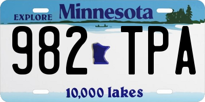 MN license plate 982TPA