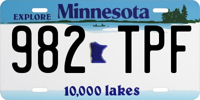 MN license plate 982TPF