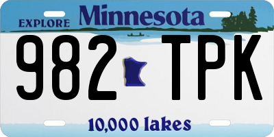 MN license plate 982TPK