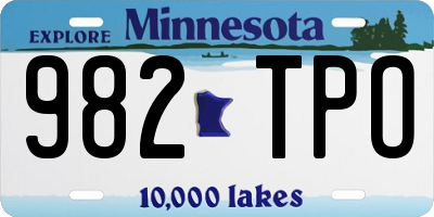 MN license plate 982TPO