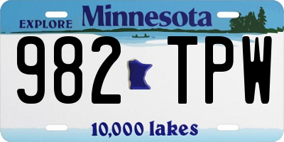 MN license plate 982TPW