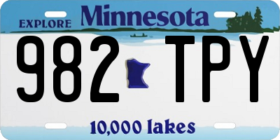 MN license plate 982TPY