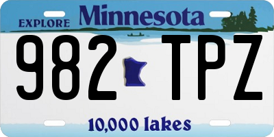 MN license plate 982TPZ