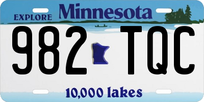 MN license plate 982TQC