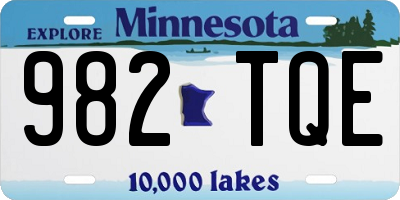 MN license plate 982TQE