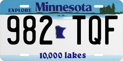 MN license plate 982TQF