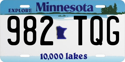 MN license plate 982TQG