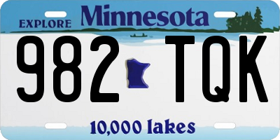 MN license plate 982TQK