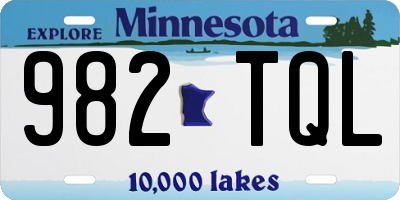 MN license plate 982TQL