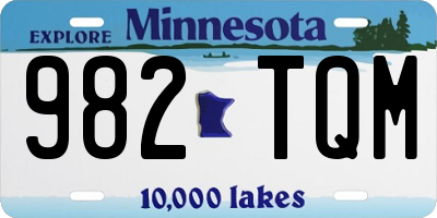 MN license plate 982TQM