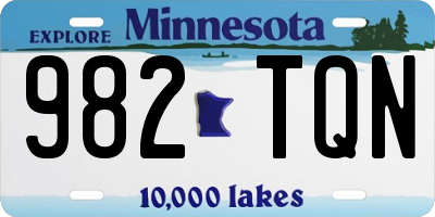 MN license plate 982TQN
