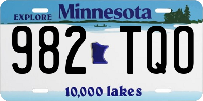 MN license plate 982TQO