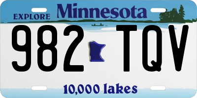 MN license plate 982TQV