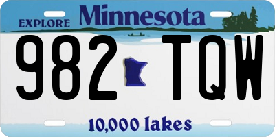MN license plate 982TQW
