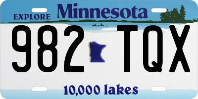 MN license plate 982TQX