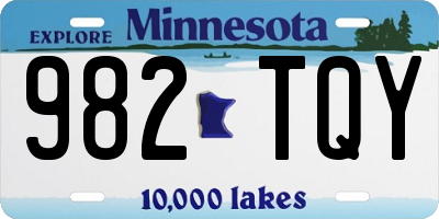 MN license plate 982TQY