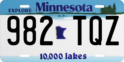 MN license plate 982TQZ