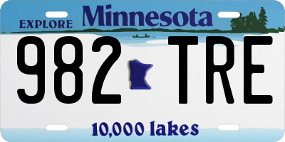 MN license plate 982TRE