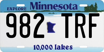 MN license plate 982TRF
