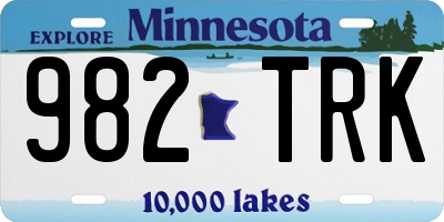 MN license plate 982TRK