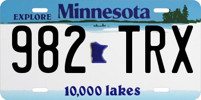 MN license plate 982TRX