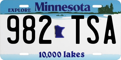 MN license plate 982TSA