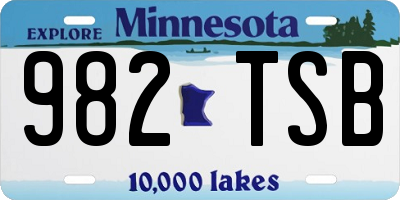 MN license plate 982TSB