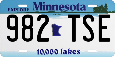 MN license plate 982TSE
