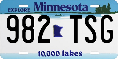 MN license plate 982TSG