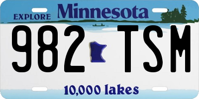 MN license plate 982TSM
