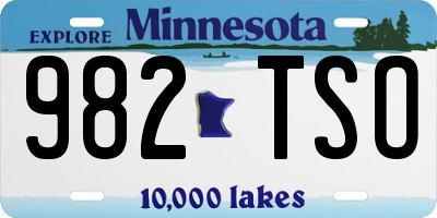 MN license plate 982TSO