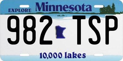 MN license plate 982TSP
