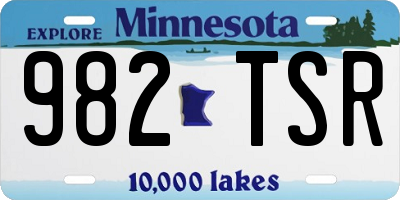 MN license plate 982TSR