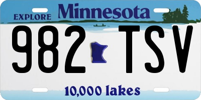 MN license plate 982TSV