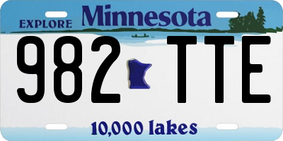 MN license plate 982TTE