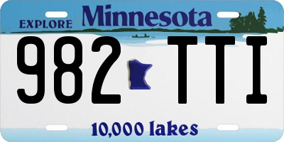MN license plate 982TTI