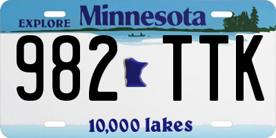 MN license plate 982TTK