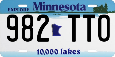 MN license plate 982TTO