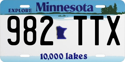 MN license plate 982TTX