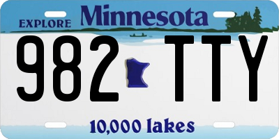 MN license plate 982TTY