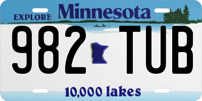 MN license plate 982TUB