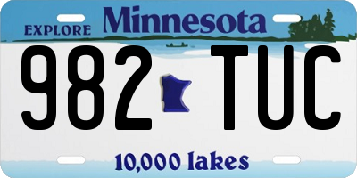 MN license plate 982TUC