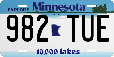 MN license plate 982TUE