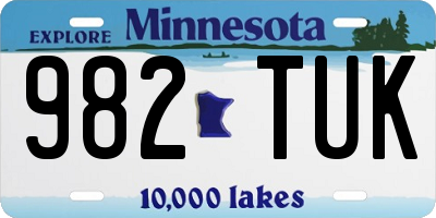 MN license plate 982TUK