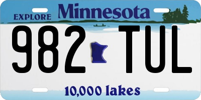 MN license plate 982TUL