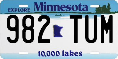 MN license plate 982TUM
