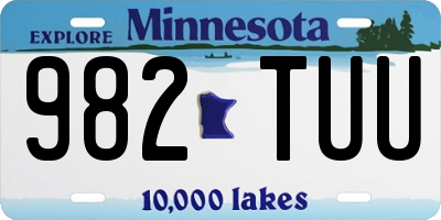 MN license plate 982TUU