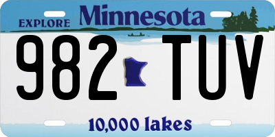 MN license plate 982TUV